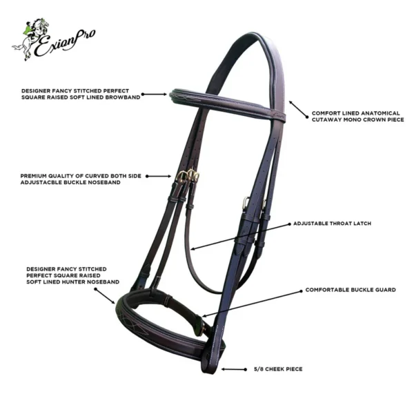 ExionPro Padded Hunter Bridle with Reins - Image 5