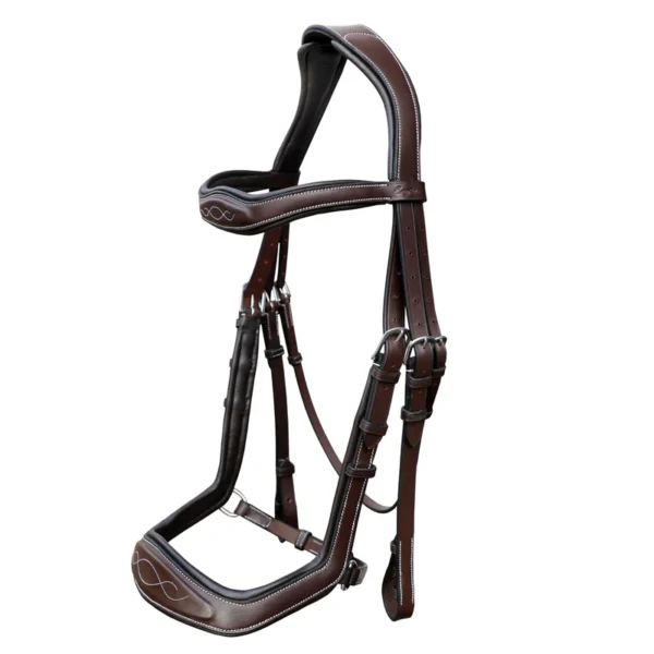 Anti-Pressure Anatomic Jumping Raised Padded Fancy Wave Stitched Bridle - Image 4